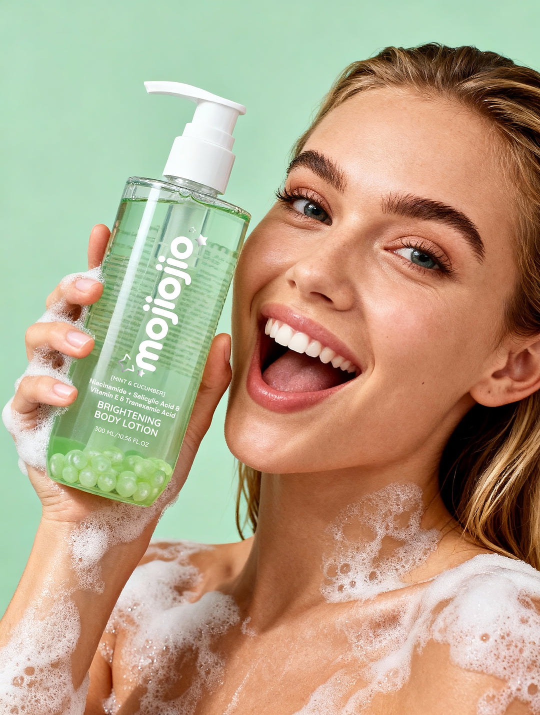 mojiojio Beauty Mint & Cucumber BHA Brightening Shower Gel 300ml
