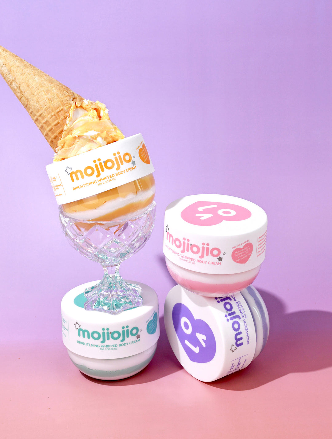mojiojio Beauty Red Apple & Rose Brightening Whipped Body Cream 300g