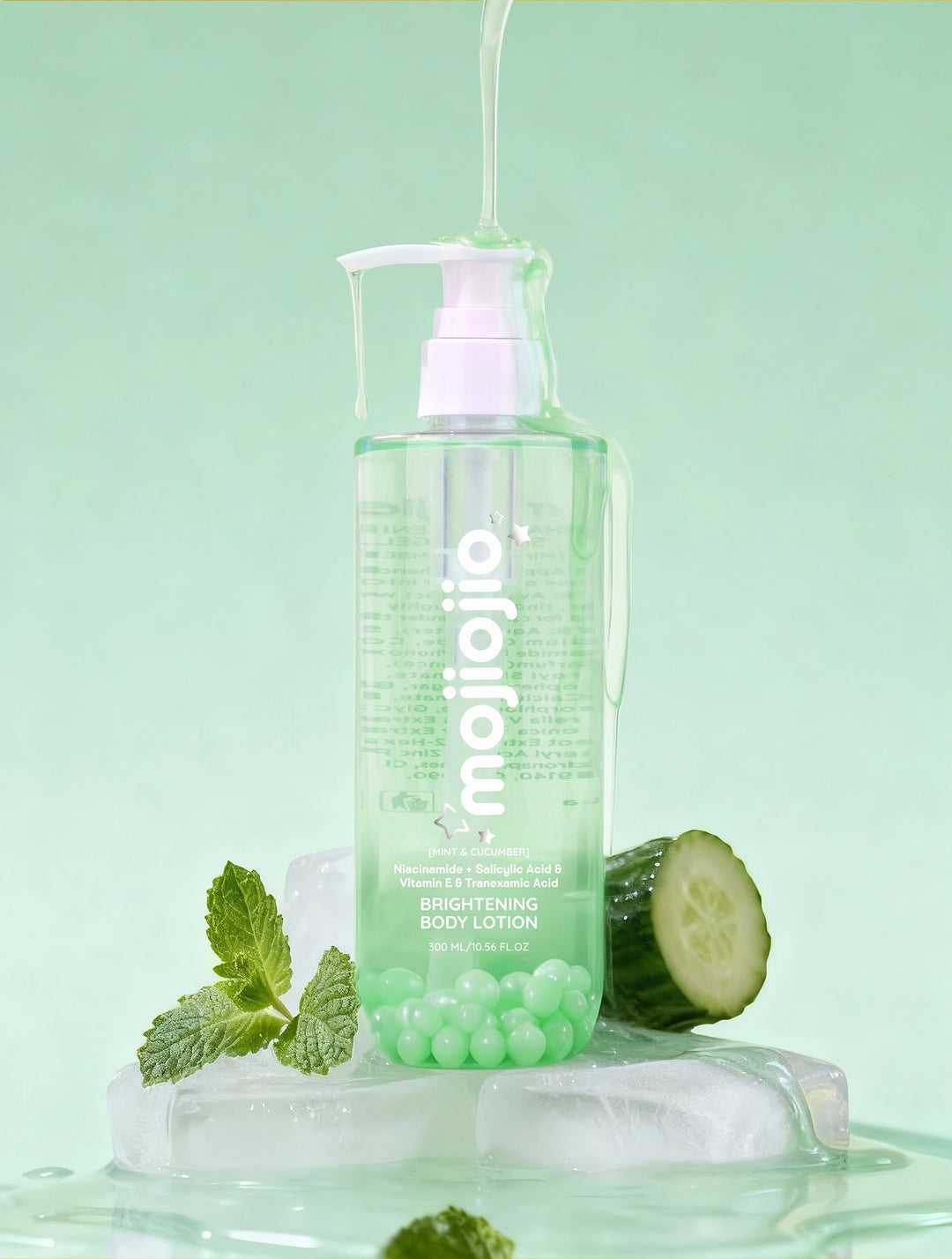 mojiojio Beauty Mint & Cucumber BHA Brightening Shower Gel 300ml