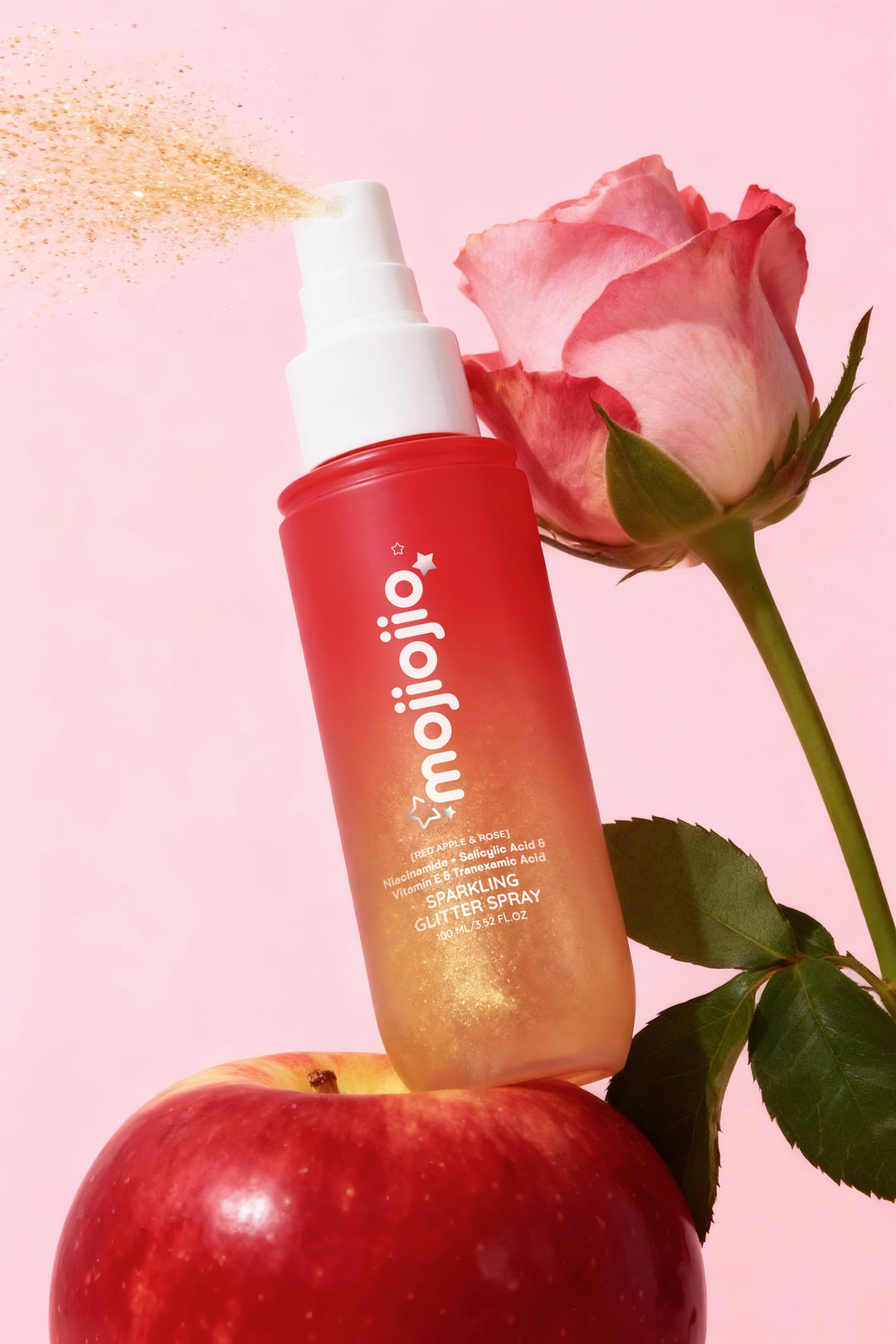 mojiojio Beauty Red Apple & Rose Sparkling Glitter Spray 100ml