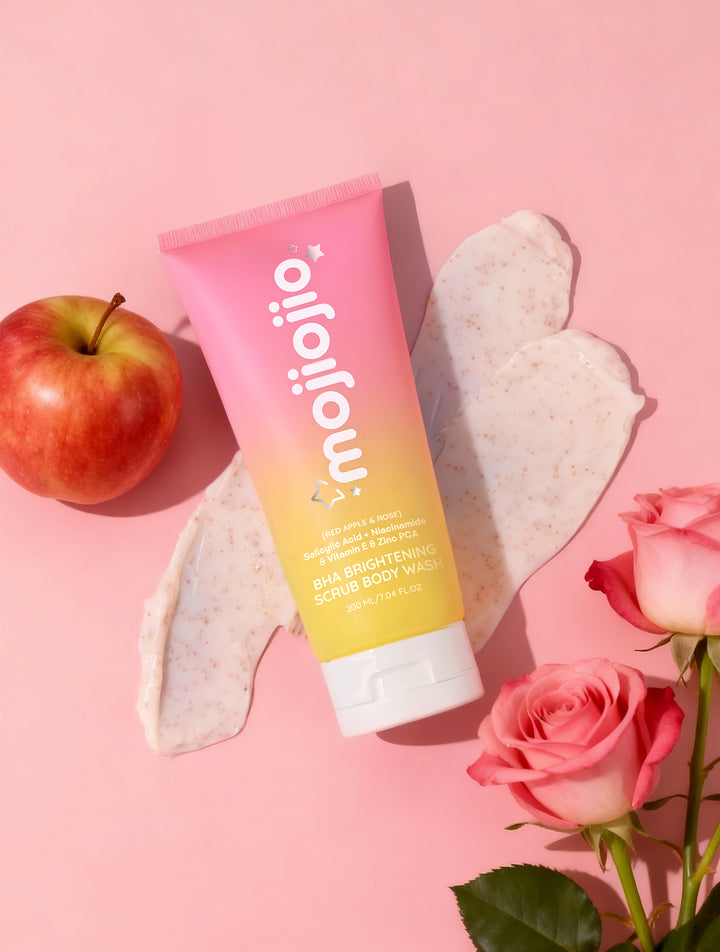 mojiojio Beauty Red Apple & Rose BHA Brightening Scrub Body Wash 220g