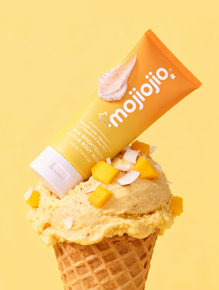 mojiojio Beauty Mango & Coconut BHA Brightening Scrub Body Wash 220g